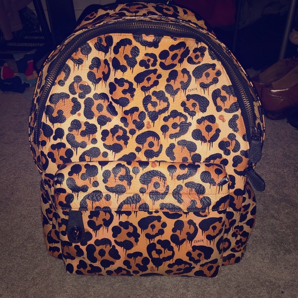 coach animal print backpack
